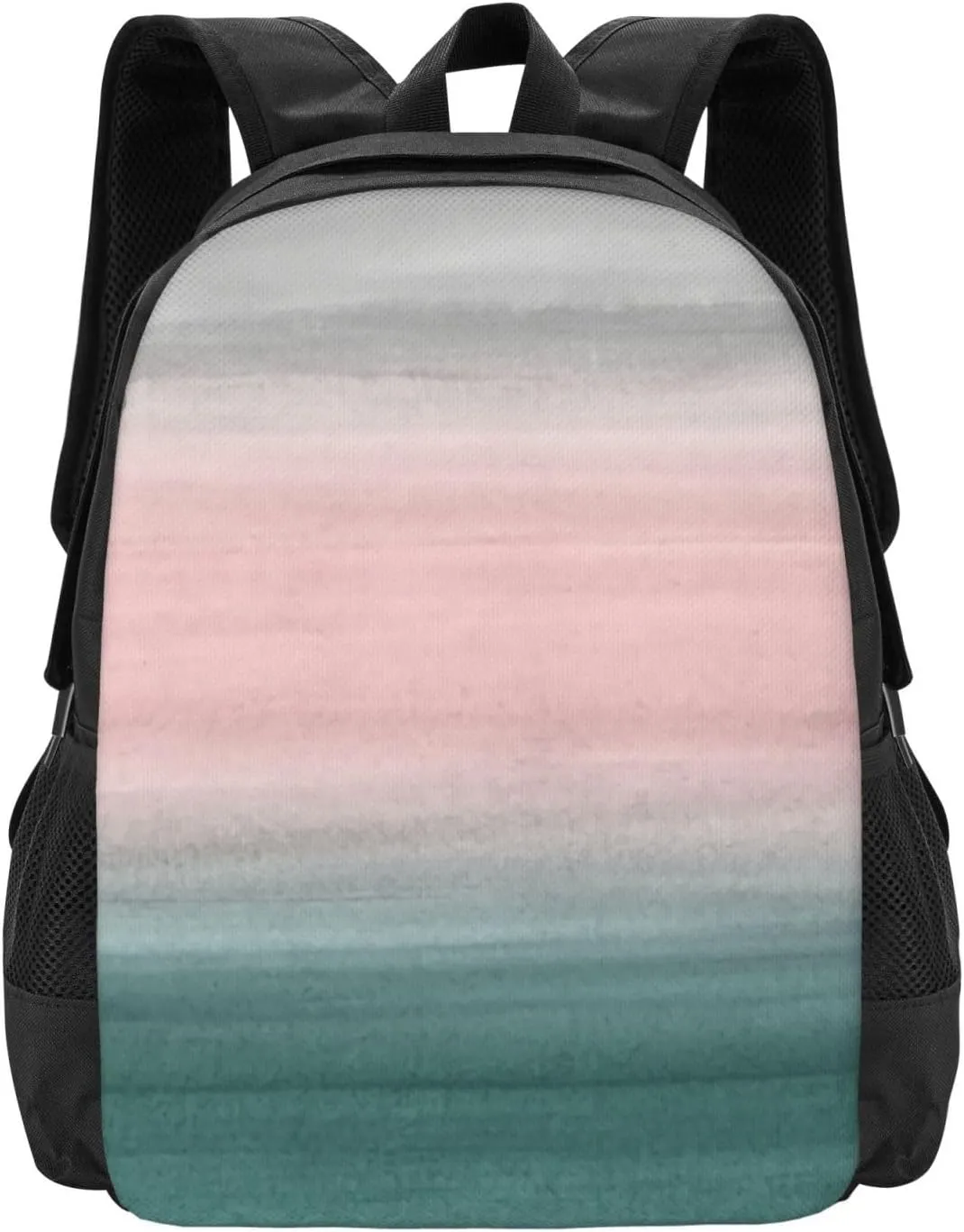 Touching Teal Blush Gray Watercolor Abstract Lightweight Packable Backpack Travel Casual Hiking Daypack Foldable Backpack For Men Women