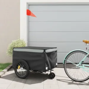 Transport Heavy Goods Easily with Bike Trailer, Durable Iron Construction, 99.2 lb Load Capacity, Black and Gray