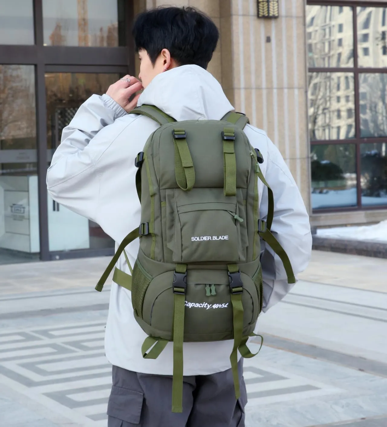 Travel Backpack for Outdoor Sport Camp Hiking Trekking Bag Camping Rucksack（army green）