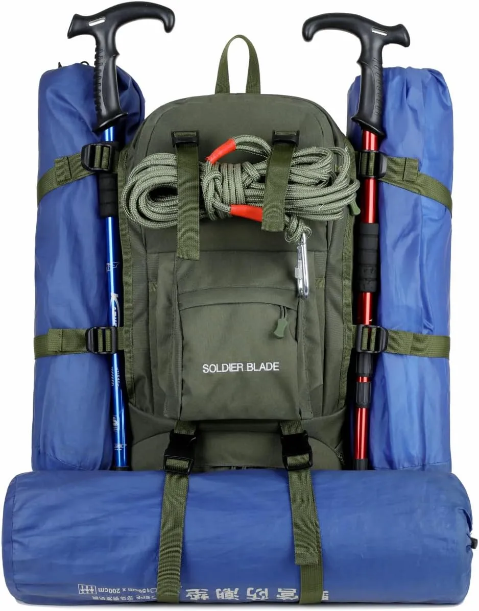 Travel Backpack for Outdoor Sport Camp Hiking Trekking Bag Camping Rucksack（army green）