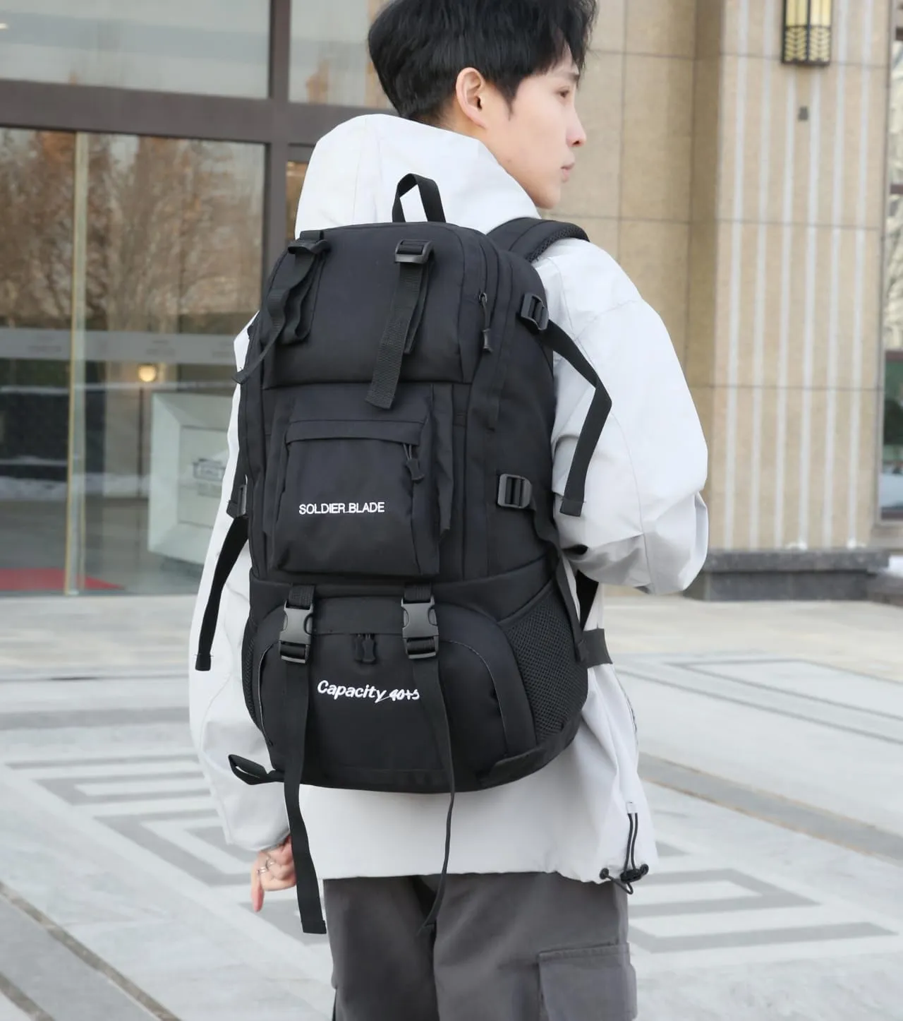 Travel Backpack for Outdoor Sport Camp Hiking Trekking Bag Camping Rucksack（black）