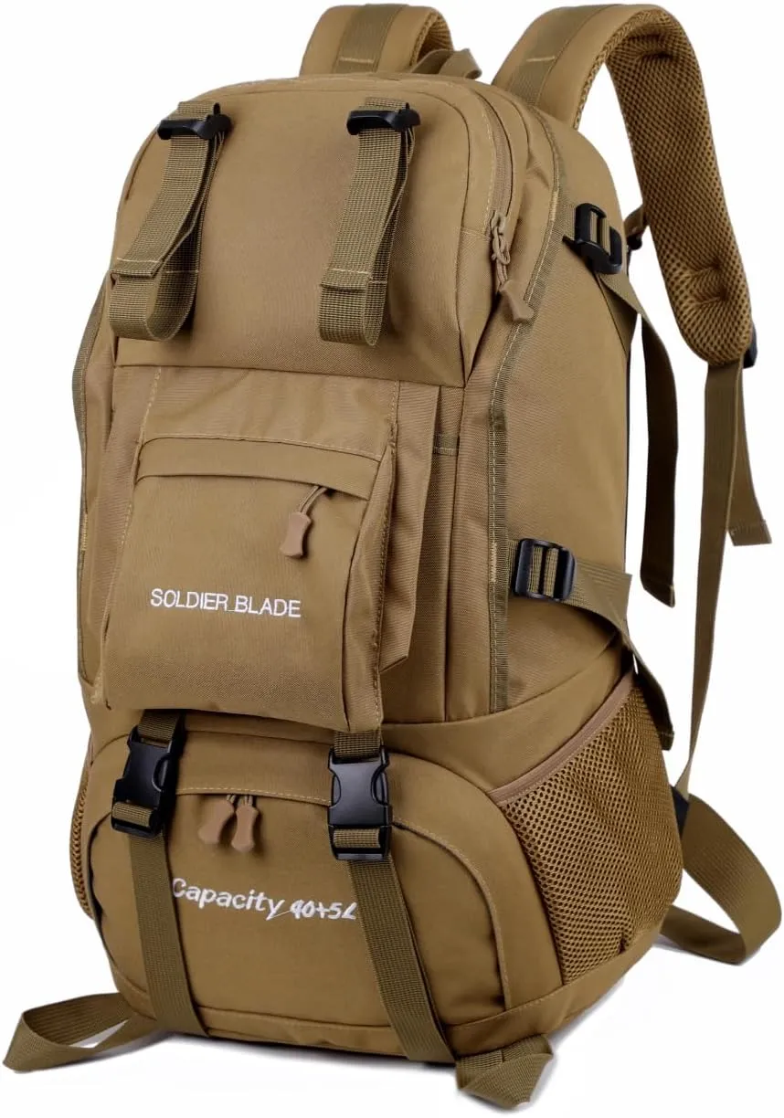 Travel Backpack for Outdoor Sport Camp Hiking Trekking Bag Camping Rucksack（Camel color）