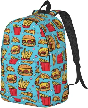 Travel Backpack for Women Men - 20L Cute Food Print Canvas Simple Modern Backpack Bag for Hiking