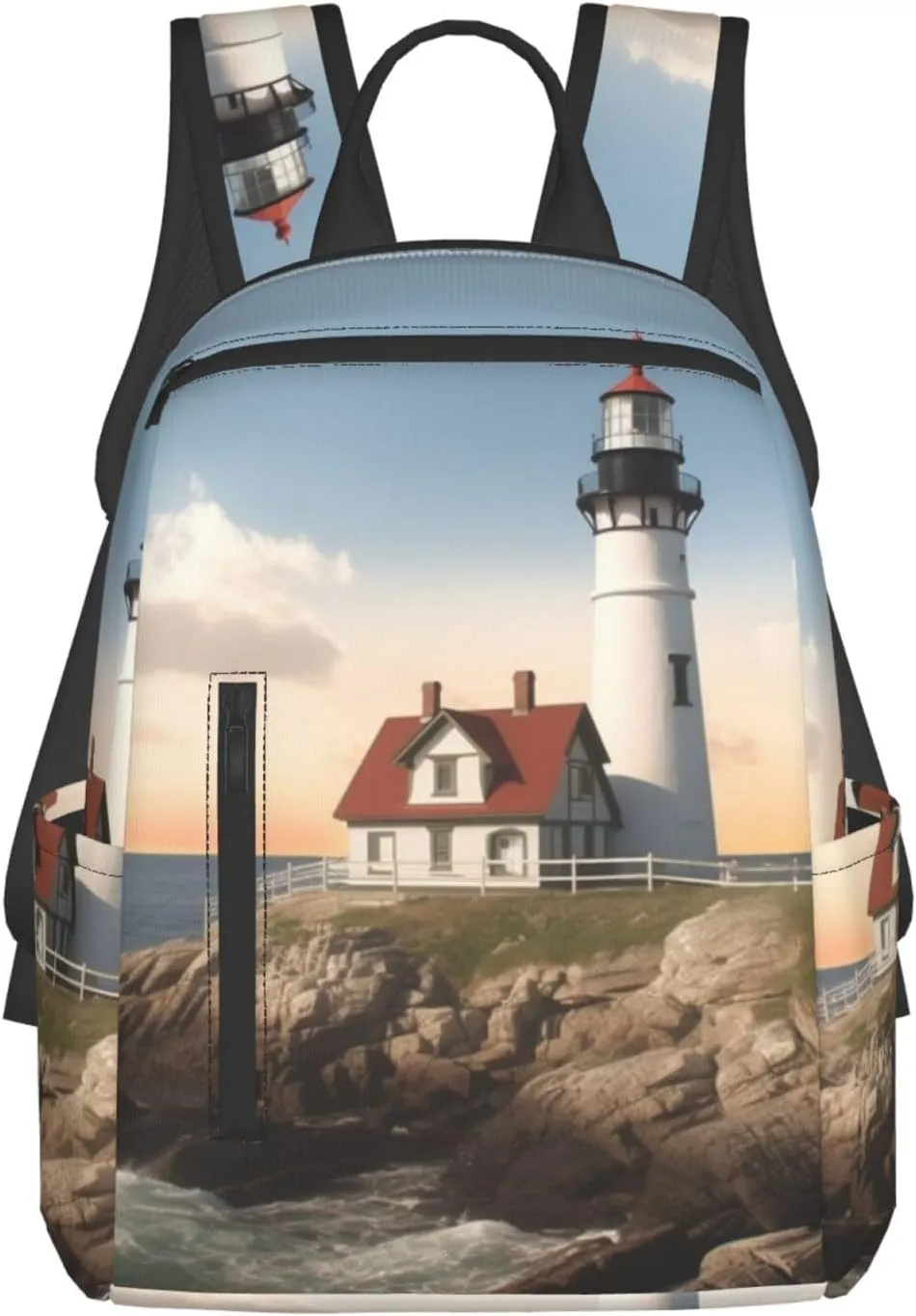 Travel Backpack Lighthouse Backdrop Laptop Backpack Lightweight Computer Bag Gift for Women Men Hiking Daypack