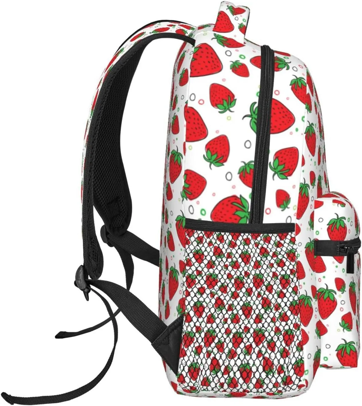 Travel Laptop Backpack Pretty Strawberry Lightweight College Backapck Unisex Multipurpose Casual Daypack for Women Men Adult Hiking Traveling Camping
