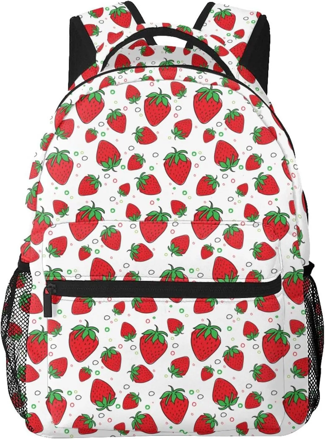Travel Laptop Backpack Pretty Strawberry Lightweight College Backapck Unisex Multipurpose Casual Daypack for Women Men Adult Hiking Traveling Camping