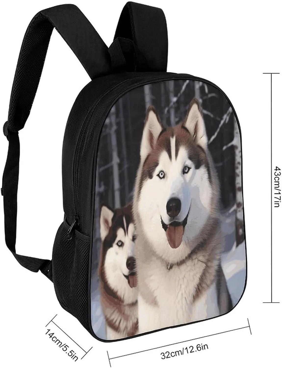Travel Laptop Backpack Slim Durable Lightweight Back Pack Cute Huskies Small Backpack For Women Men