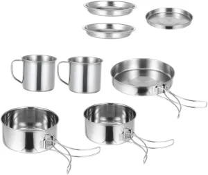 Travel Picnic Cookware 8-Piece Camping Cooking Set Portable Pot Set for Outdoor Activities