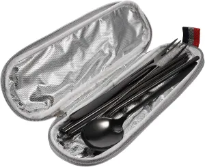 Travel Tableware Set 4 Piece Stainless Steel Silverware Compact Camping Utensils Reusable Cutlery for Picnic Hiking
