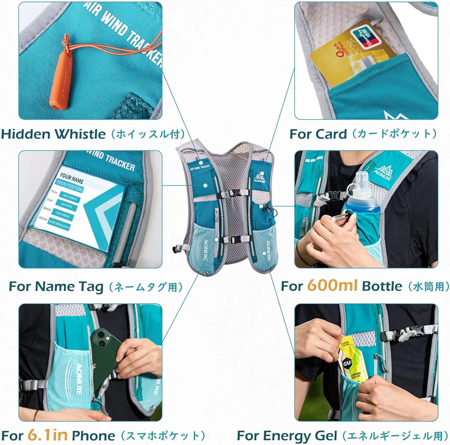 TRIWONDER 5L Running Hydration Vest Pack Backpack for Women Men 5.5L Runner Trail Race Marathon Triathlon Cycling Jogging Hiking Gym