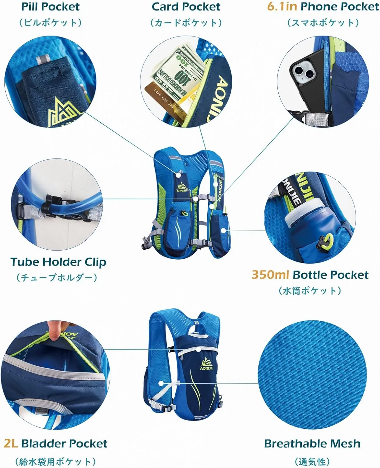 TRIWONDER Running Hydration Vest 5.5L 5L Water Pack Backpack for Women Men Runner Trail Race Marathon Cycling Hiking Jogging