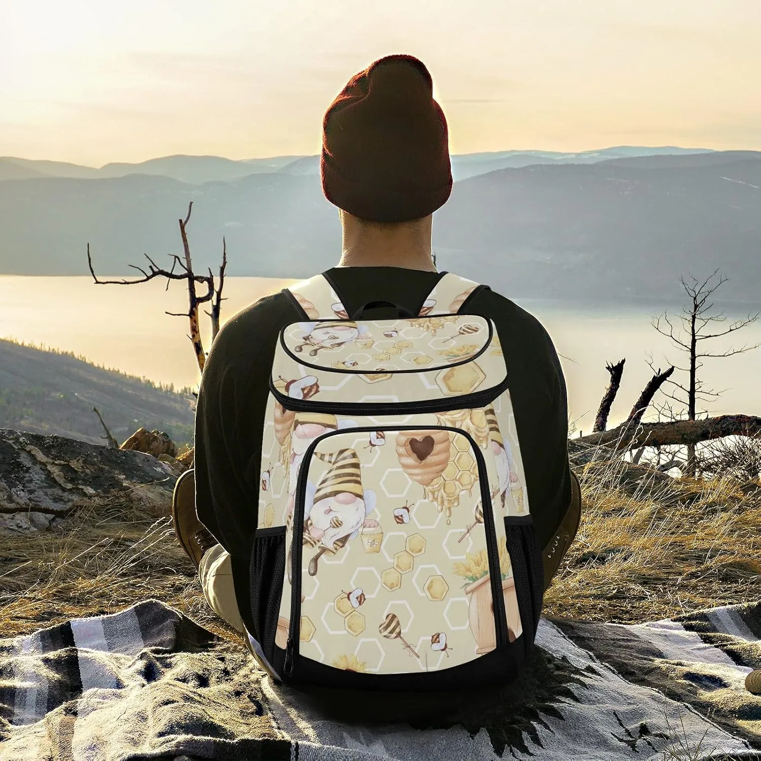 Tropical Pineapples Fruits Cooler Backpack Insulated Leak Proof Beach Cooler Bag Soft Lunch Picnic Hiking Camping Backpack Cooler