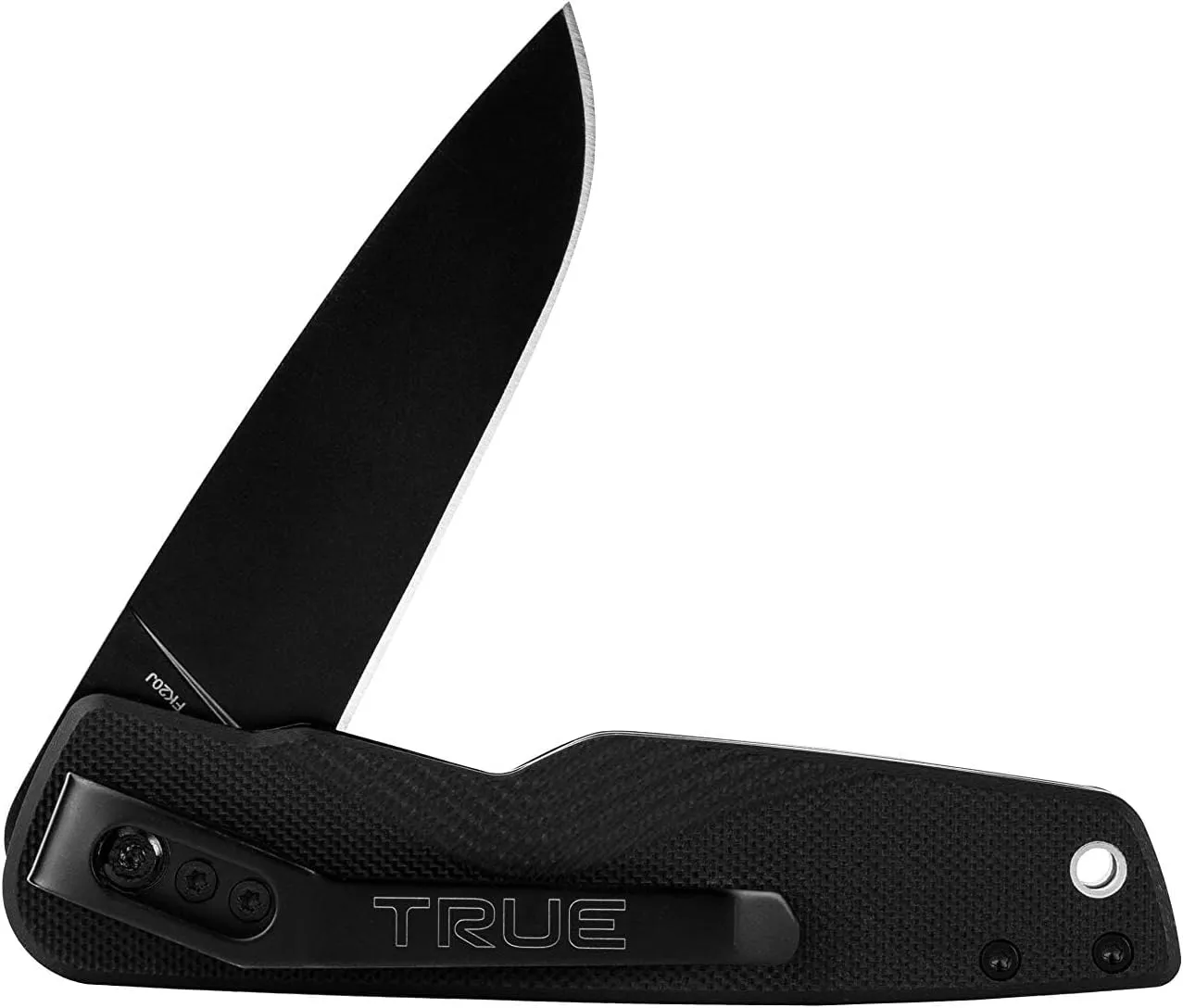 TRUE Ball Bearing Flipper Knife Sharp and Reliable Flipper Pocket Knife with 3" Drop Point Blade, Black, One Size
