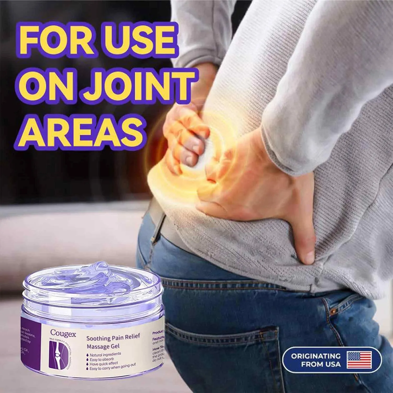 Turmeric & Emu Oil Arthritis Soothing Pain Relief Massage Gel, Curcumin and Emu Oil Pain Gel, Soothing Muscle & Joint, Joint Pain Relief Cream for Back, Neck, Hands, Knee (2)