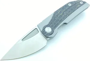 TWO SUN TwoSun Folding Knife 7.04 Inch M390 Blade TC4 Titanium Inlay Carbon Fiber Handle Camping Pocket Knife TS463-M390, Sand-Black