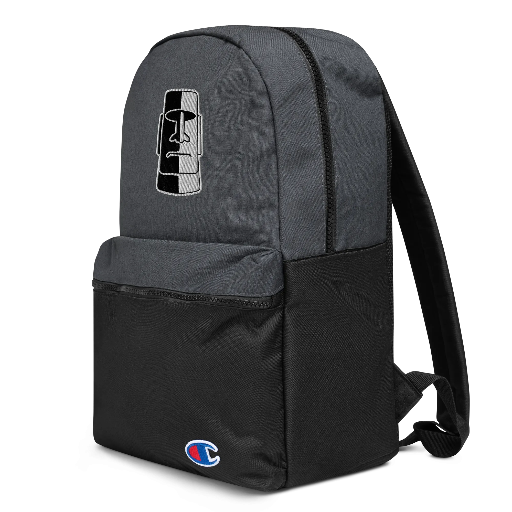 Two Tone Moai Embroidered Champion Backpack