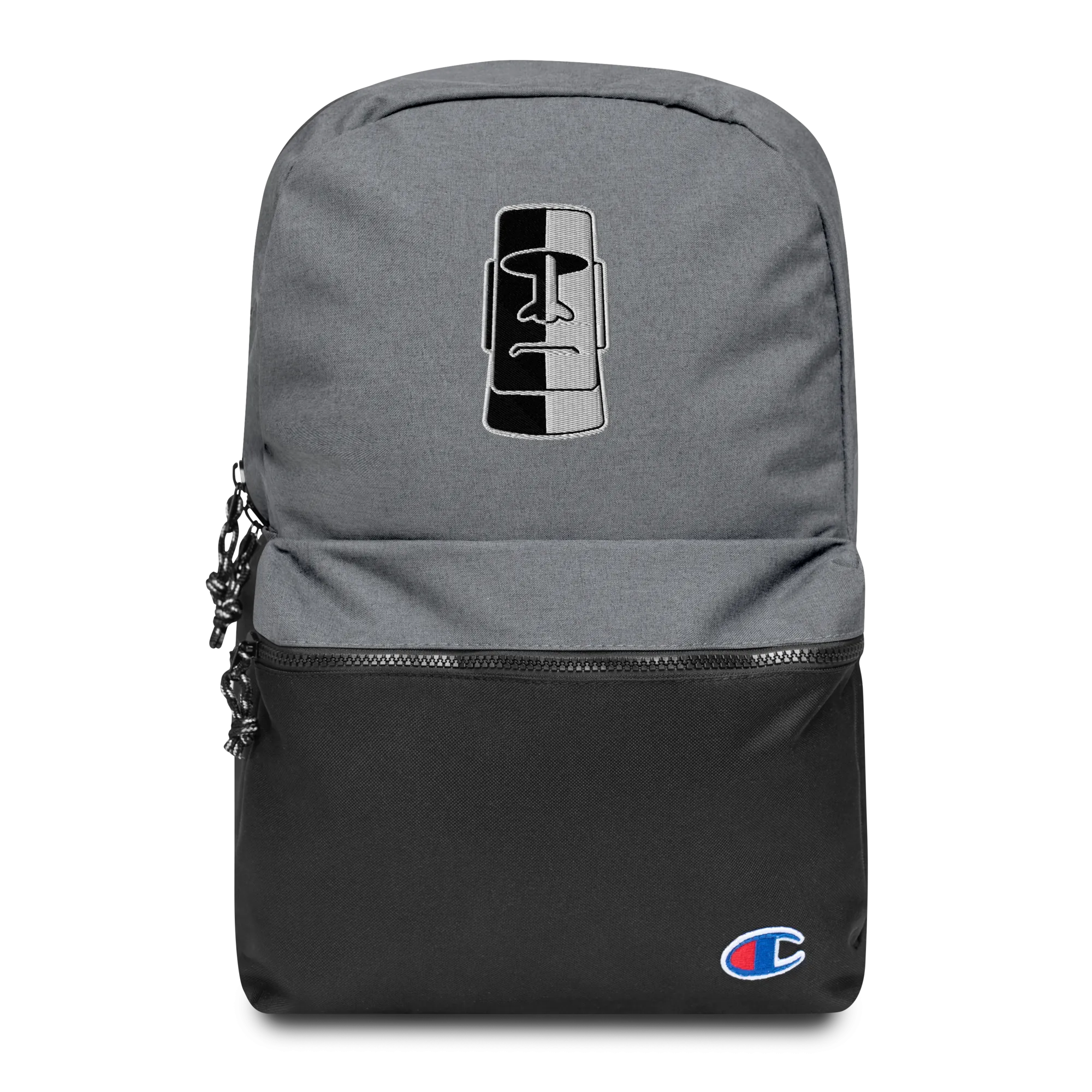 Two Tone Moai Embroidered Champion Backpack