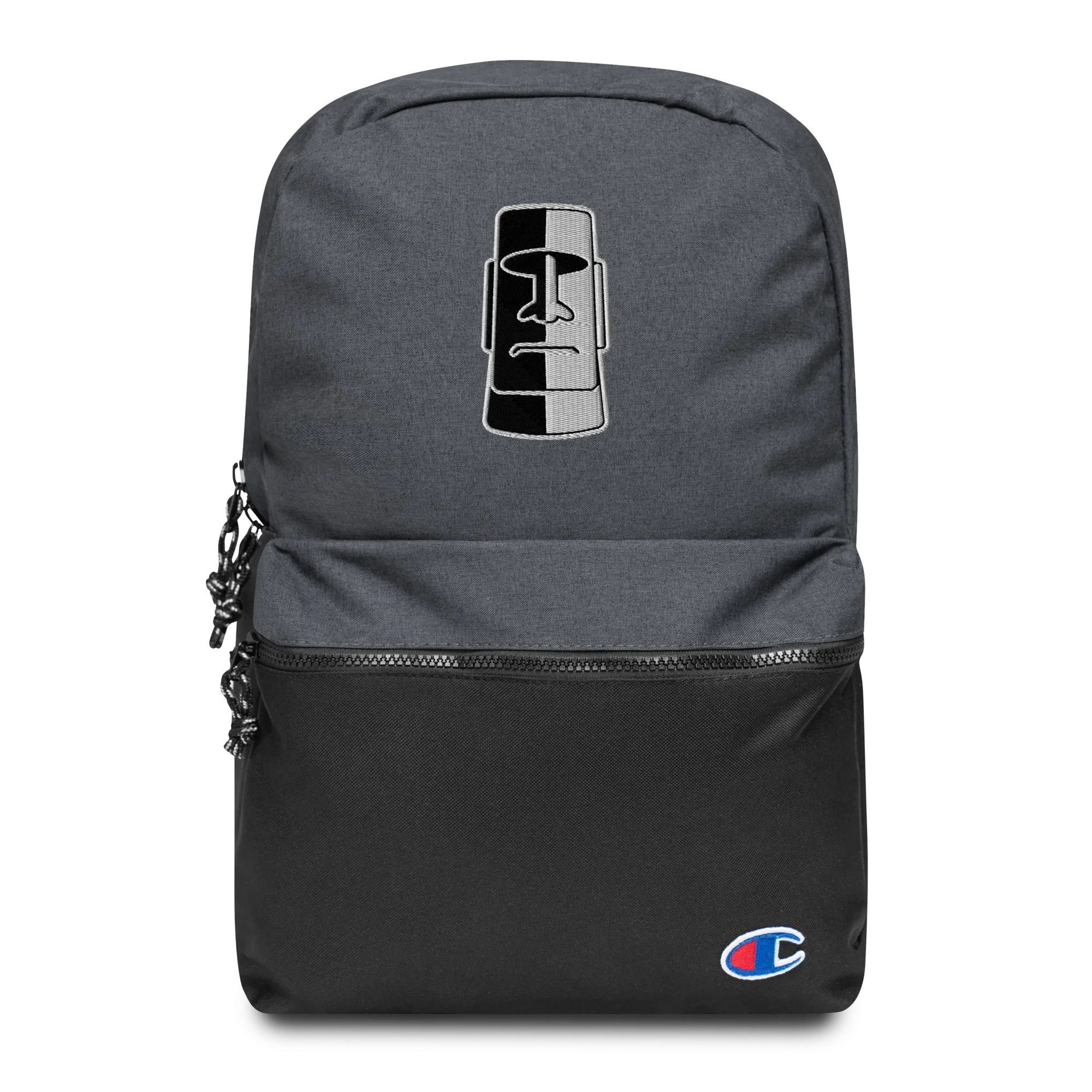 Two Tone Moai Embroidered Champion Backpack