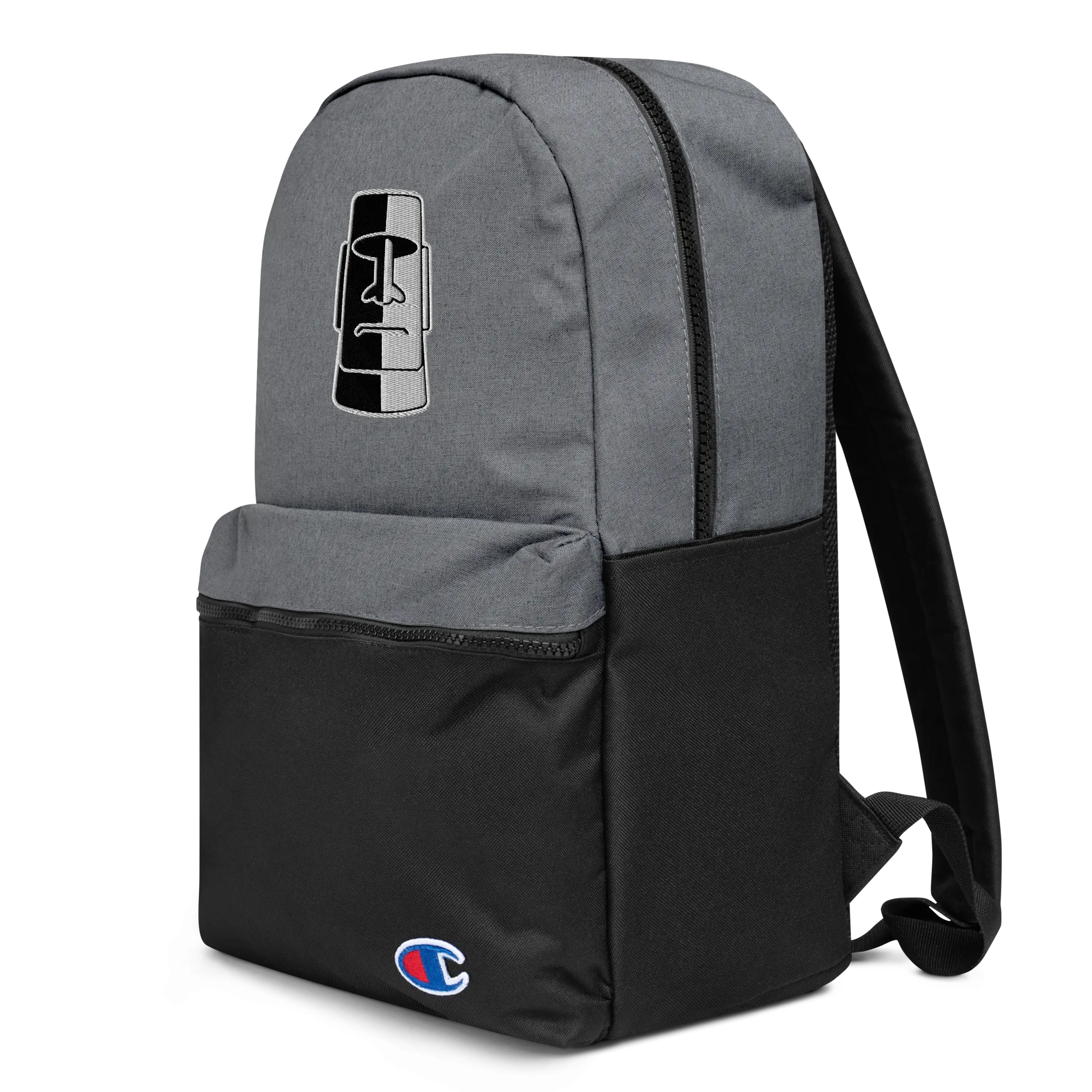 Two Tone Moai Embroidered Champion Backpack