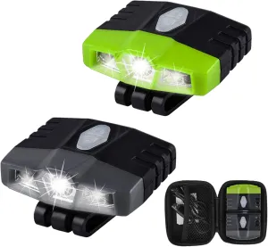 Ultra Bright Mini Hands Free Cree LED Clip on Cap Light - Rechargeable Waterproof Hat Light Flashlight Portable Headlamp for Fishing Camping Hand Work Baseball Caps