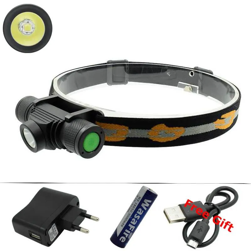 Ultra Bright XM-L2 LED Headlamp USB Cycling Headlight Head Torch Light Lamp Fishing Flashlight by Rechargeable 18650 Battery
