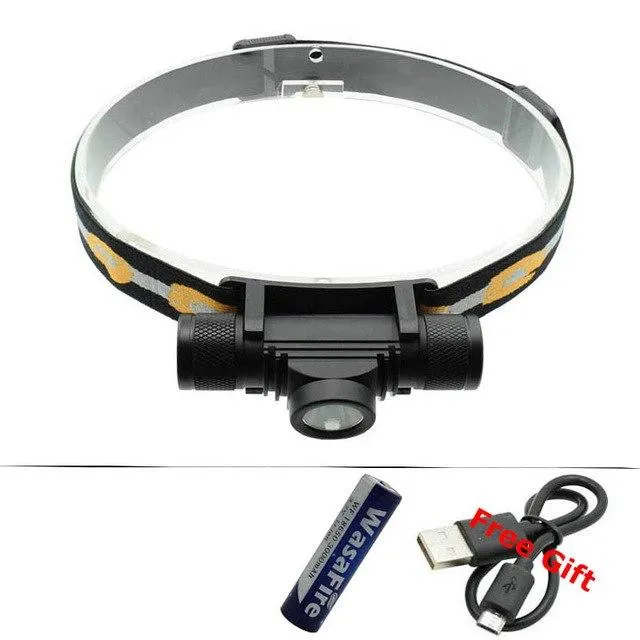 Ultra Bright XM-L2 LED Headlamp USB Cycling Headlight Head Torch Light Lamp Fishing Flashlight by Rechargeable 18650 Battery