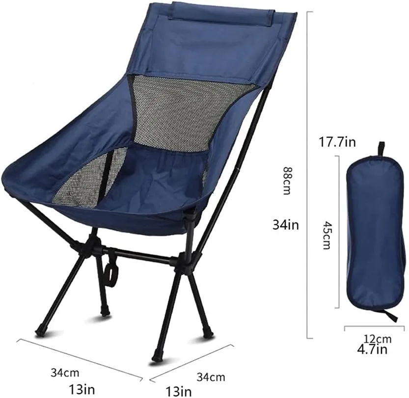 Ultra-Light Folding Chair,High-Back Camping Chair,Breathable Mesh Backpack Chair,Outdoor,Camping,Picnic,Hiking,Travel (Color : C)