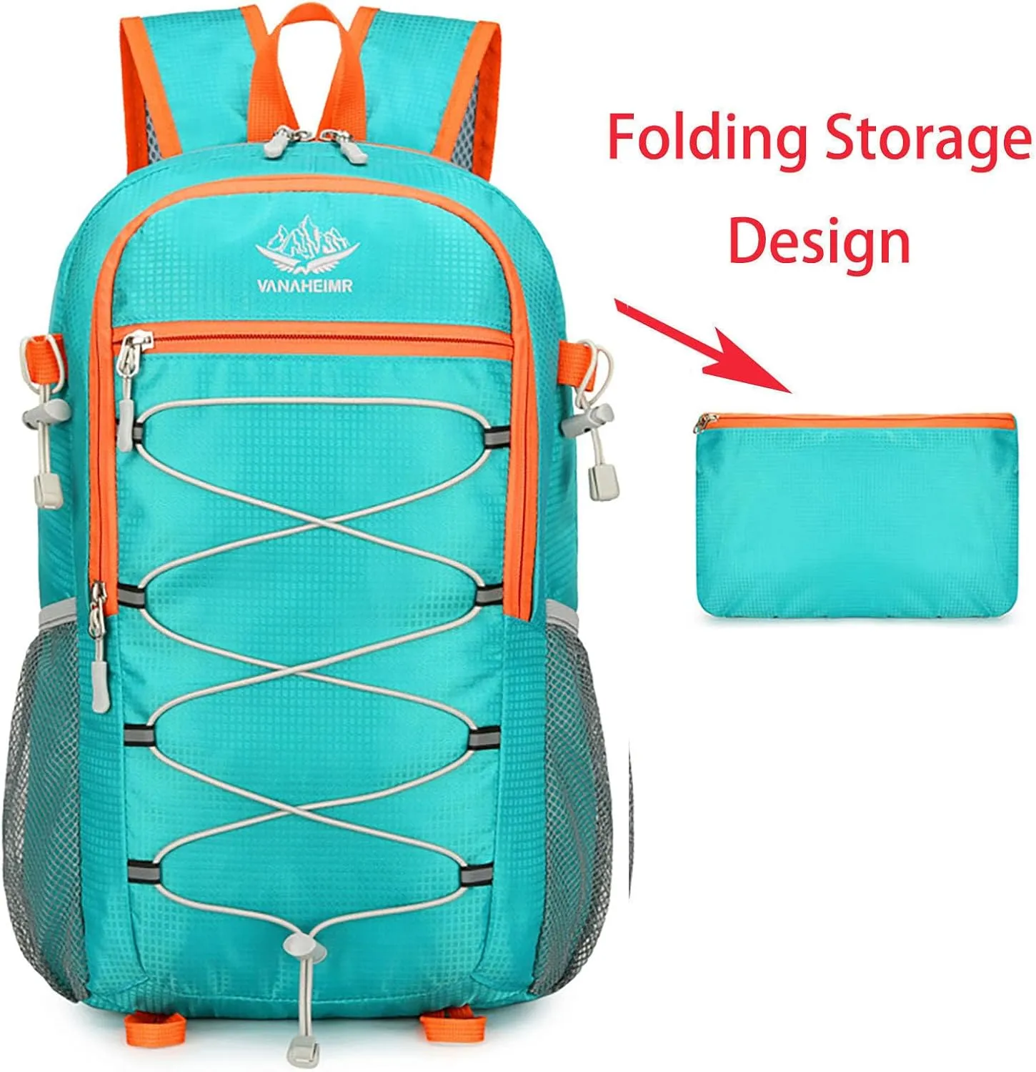 Ultralight Lightweight Large Capacity Packable Foldable Outdoor Travel Camping Hiking Backpack Rucksack (Green)