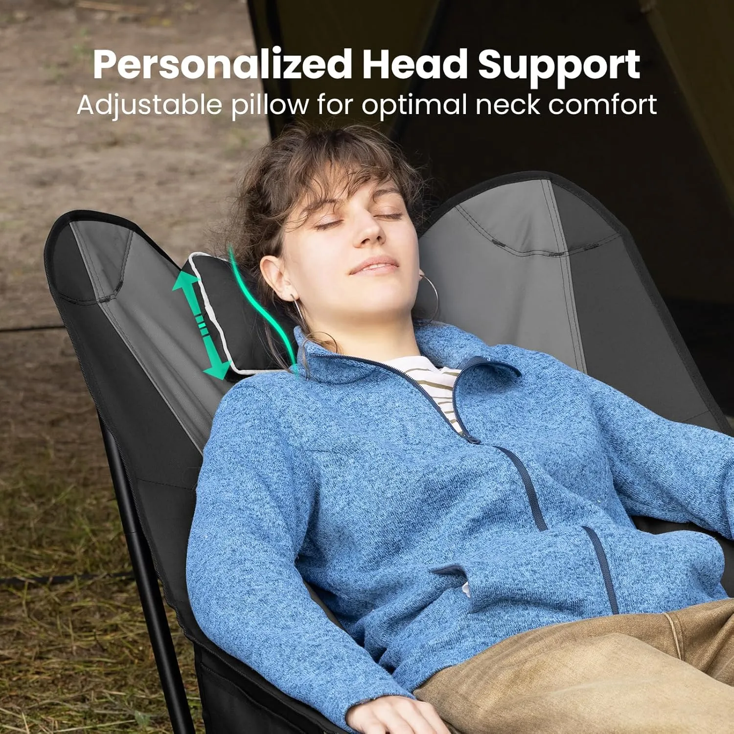 Ultralight Lounge Camping Chair for Adults Lightweight 7075 Aluminum Compact Beach Chair High Back Reclining Comfortable Lawn Chair for Camping Hiking Lawn Picnic Beach Travel