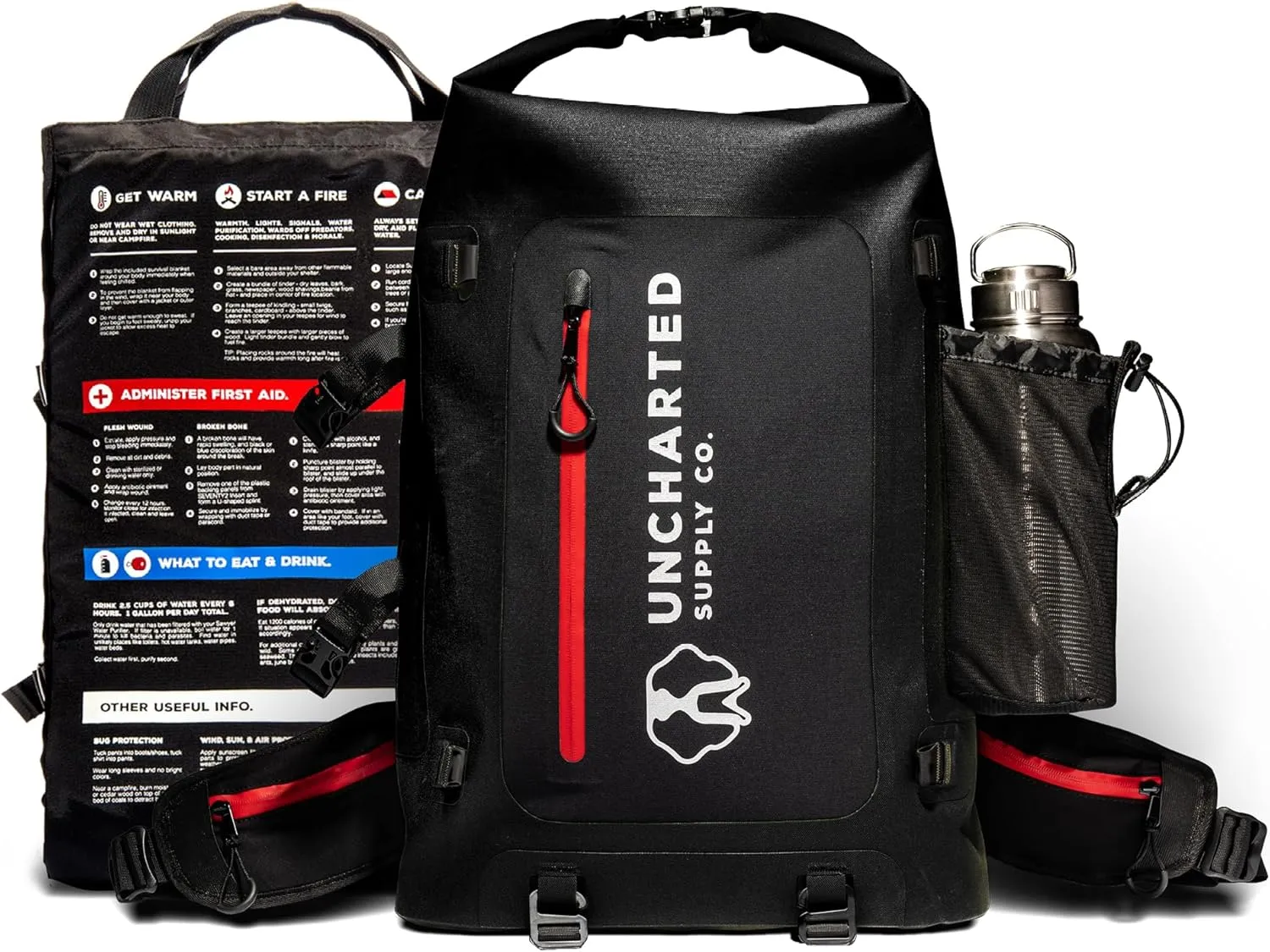 Uncharted Supply Co. The Seventy2 Pro 2-Person Survival System (Black) - 72 Hour Emergency Preparedness Kit - Ideal for Your Car, Home, Survival Readiness, and Camping