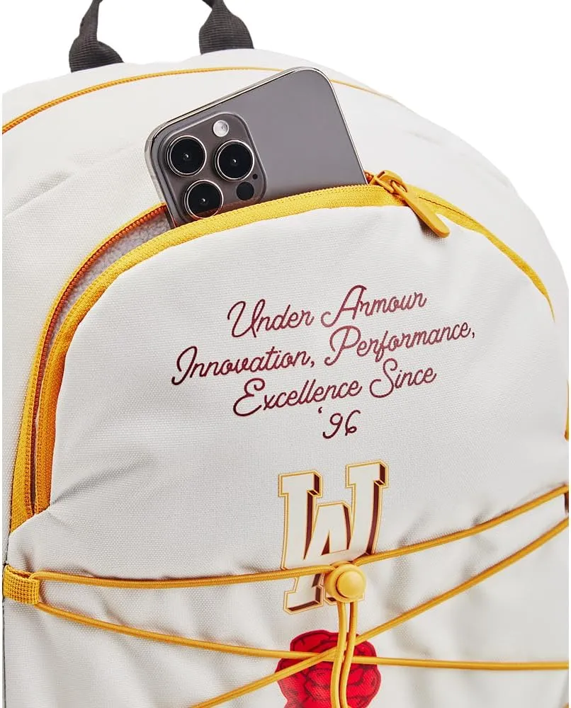 Under Armour Unisex-Adult Hustle Sport Backpack, (114) White Clay/Black/Golden Yellow, One Size Fits All