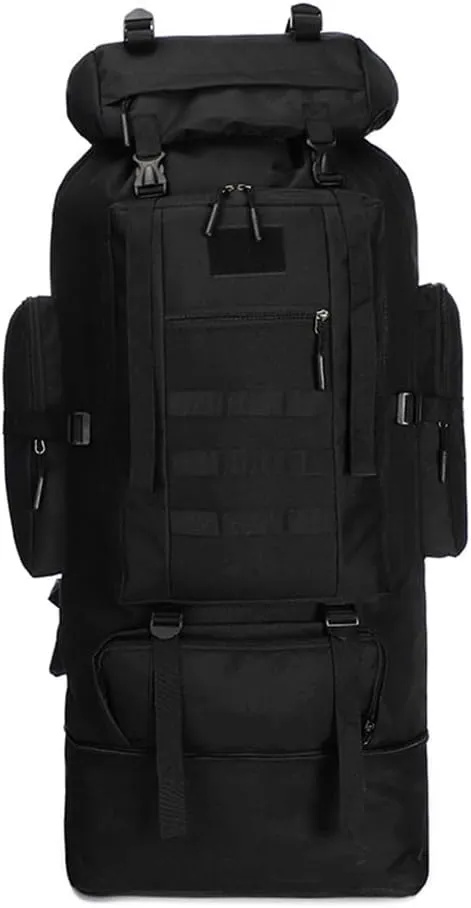 UNISTRENGH 100L Internal Frame Backpack MOLLE Rucksack Lightweight Hiking Camping Waterproof Trekking Bag for Backpacking (Black)