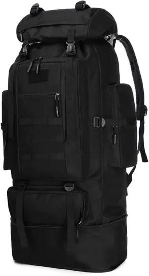 UNISTRENGH 100L Internal Frame Backpack MOLLE Rucksack Lightweight Hiking Camping Waterproof Trekking Bag for Backpacking (Black)