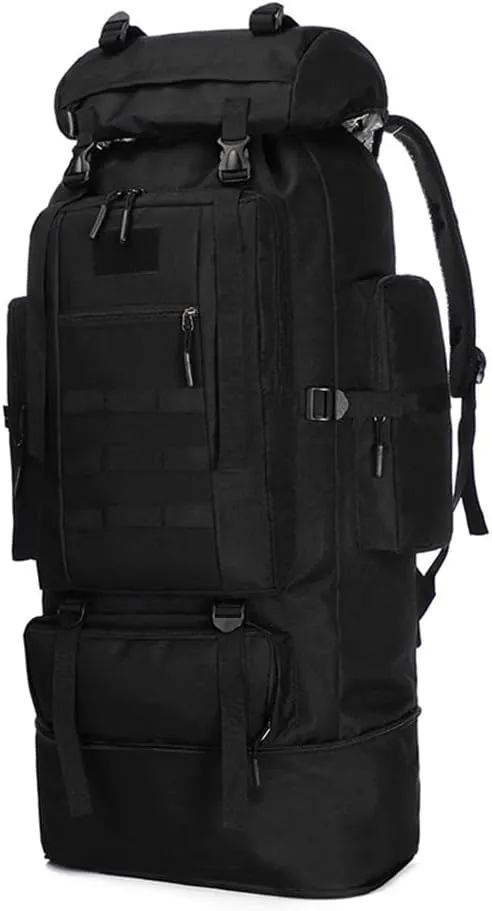 UNISTRENGH 100L Internal Frame Backpack MOLLE Rucksack Lightweight Hiking Camping Waterproof Trekking Bag for Backpacking (Black)