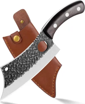 Upgraded Huusk Kitchen Chef Knife Viking Knife with Sheath Japanese Forged Japan Knives Boning Knife Multipurpose Meat Knives Outdoor Camping BBQ Knife with Gift Box