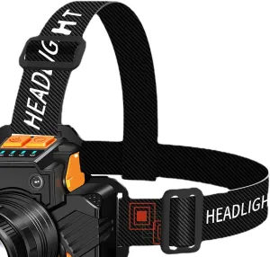 USB Charging Head Torch with Sensor LED and Zoom, Strong Light Headlamp for Outdoor Flashlight, Battery Included (White Light)