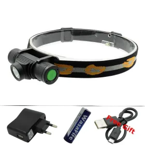 USB Rechargeable 18650 Battery Headlamp XM-L2 LED Headlight White Light Head Torch Lamp Flashlight for Camping Fishing Hunting