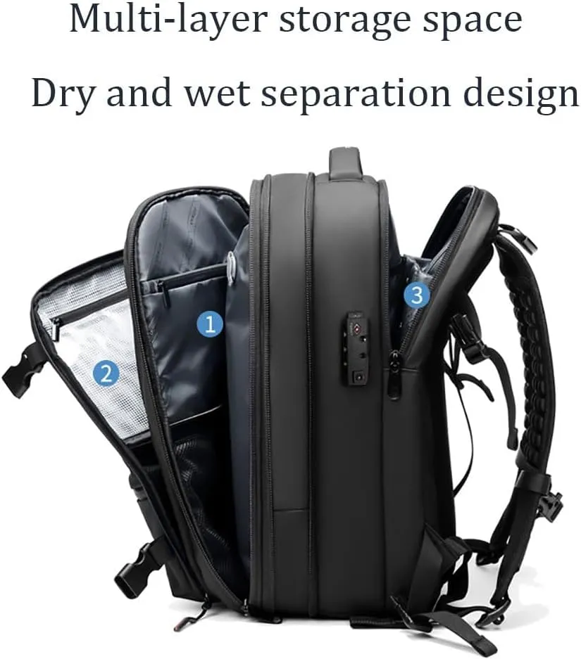 Vacpak Backpack,Vacpack Backpack With Vacuum Compression Water Resistant Anti Theft Travel Backpack (black)