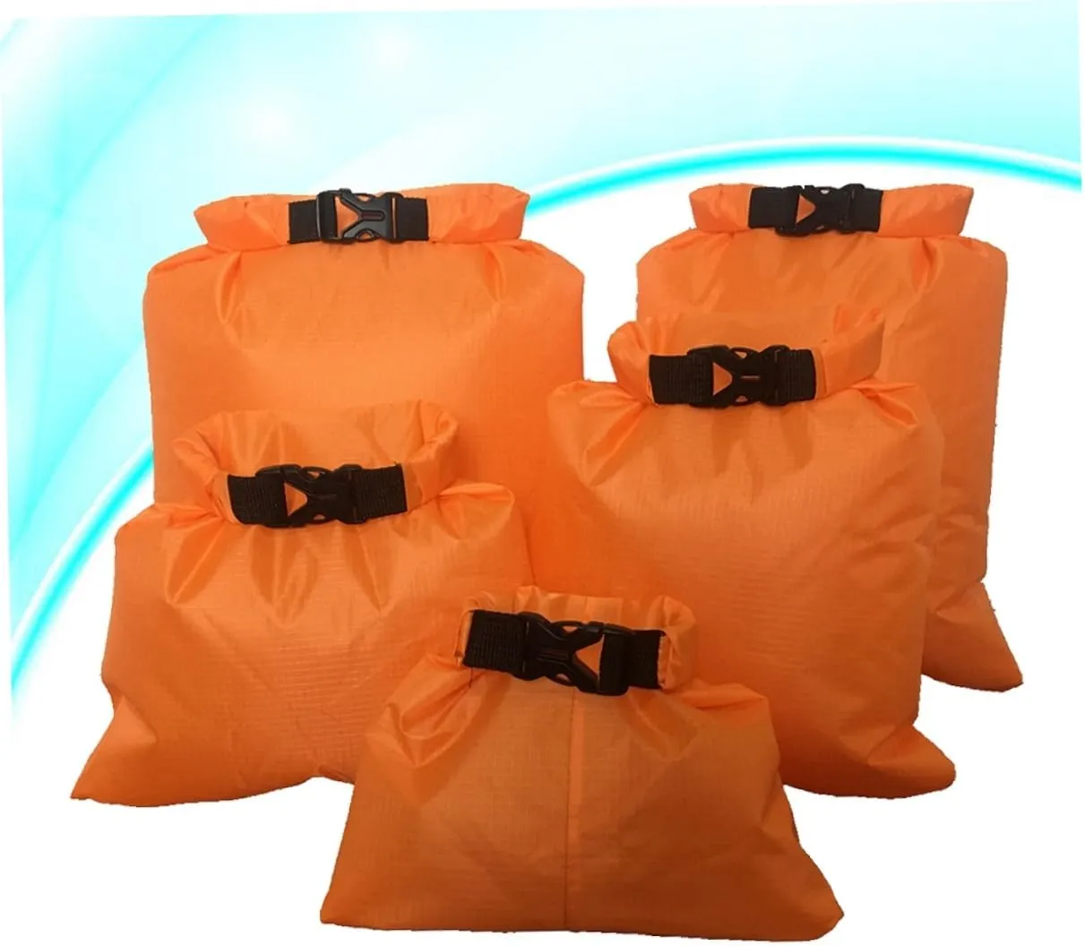 VANZACK Bag Set 5 Pcs Waterproof Dry Storage Pouches 1.5l-6l Ideal for Camping Boating Kayaking