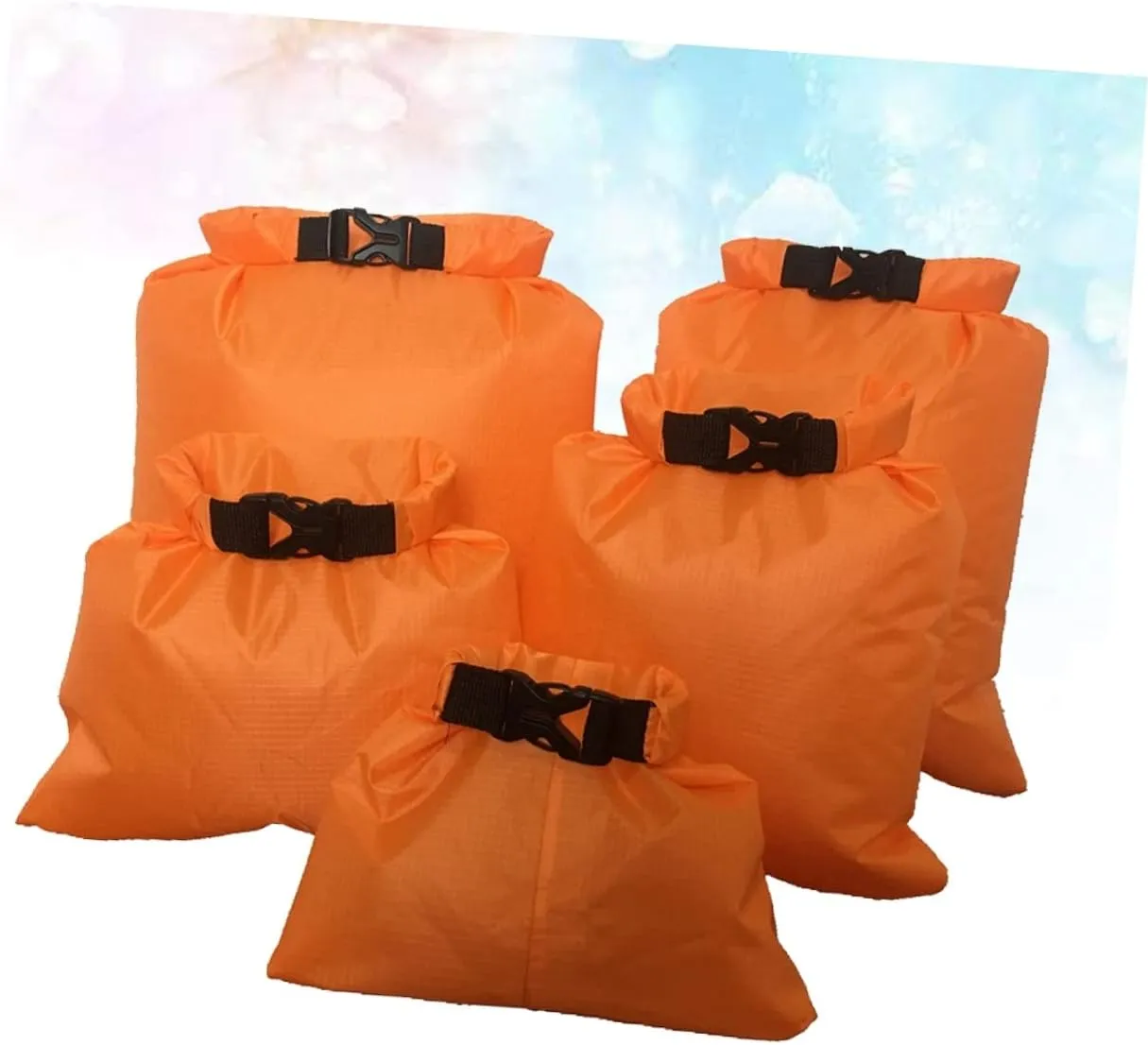 VANZACK Bag Set 5 Pcs Waterproof Dry Storage Pouches 1.5l-6l Ideal for Camping Boating Kayaking
