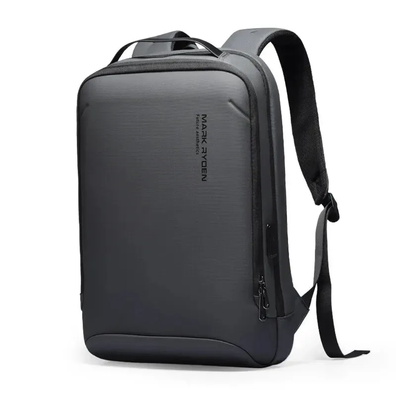 Vegan Slim Minimalist Backpack Scratch Resistant With USB