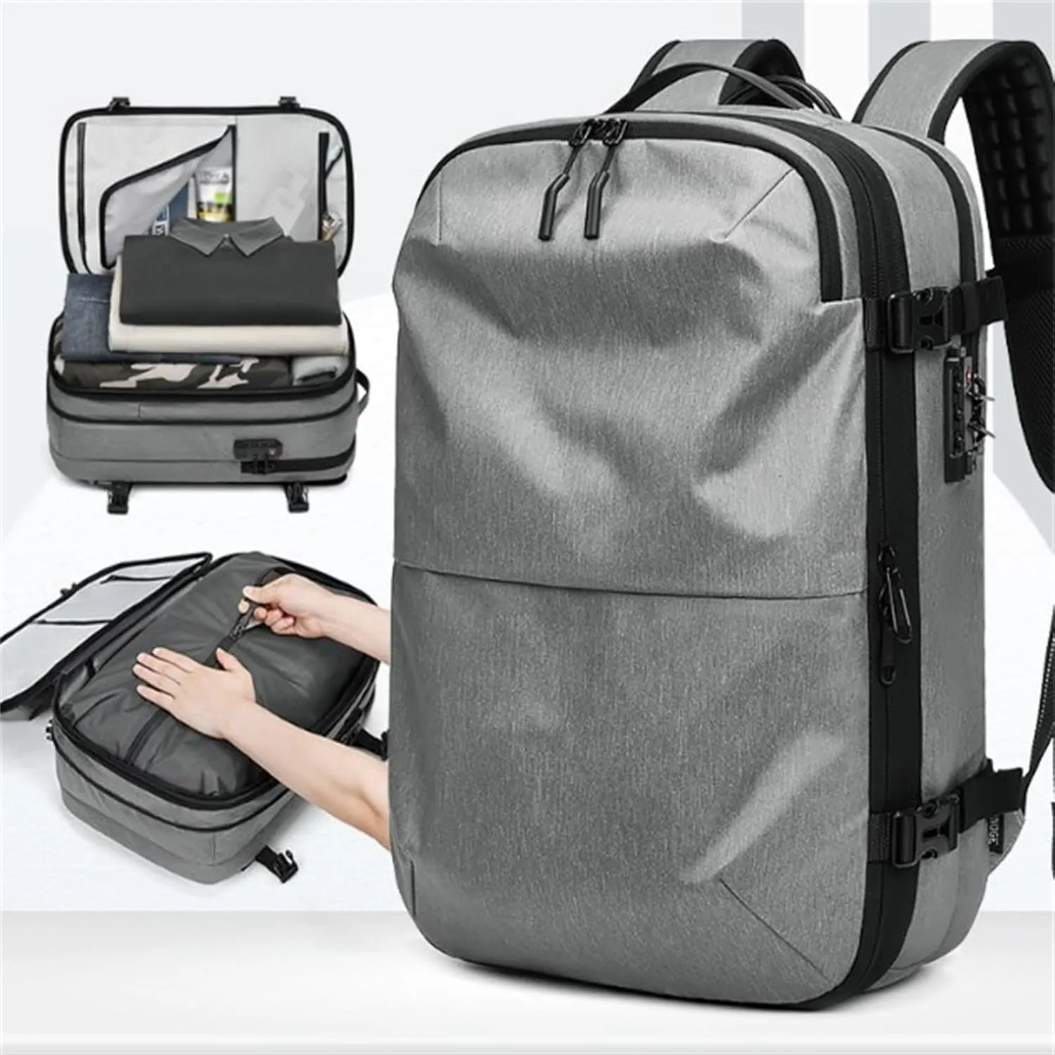 Veloutte Travel Backpack, Veloussette Space Bag, Velouette Space Bag, Vacpack Backpack with Vacuum, Travel Smart with Vacuum Compression & Waterproof Design (D)