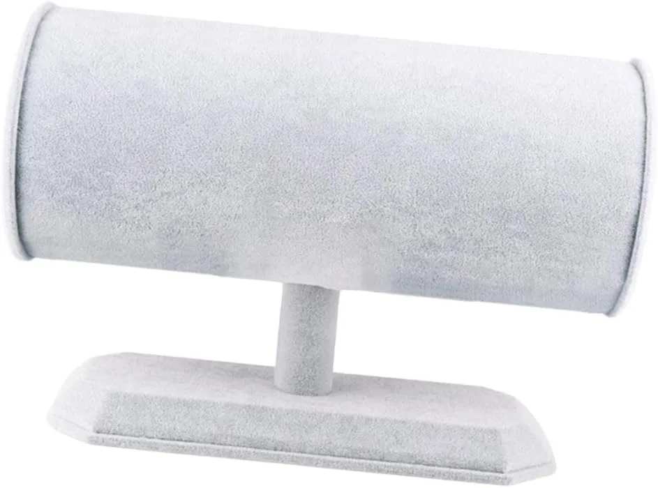 Velvet Jewelry Holder T-Bar Stand | Hair Clasp & Headband Organizer | Bracelet, Necklace, Watch Display Rack | Home Decor & Store Showcase | Girls, Ladies,