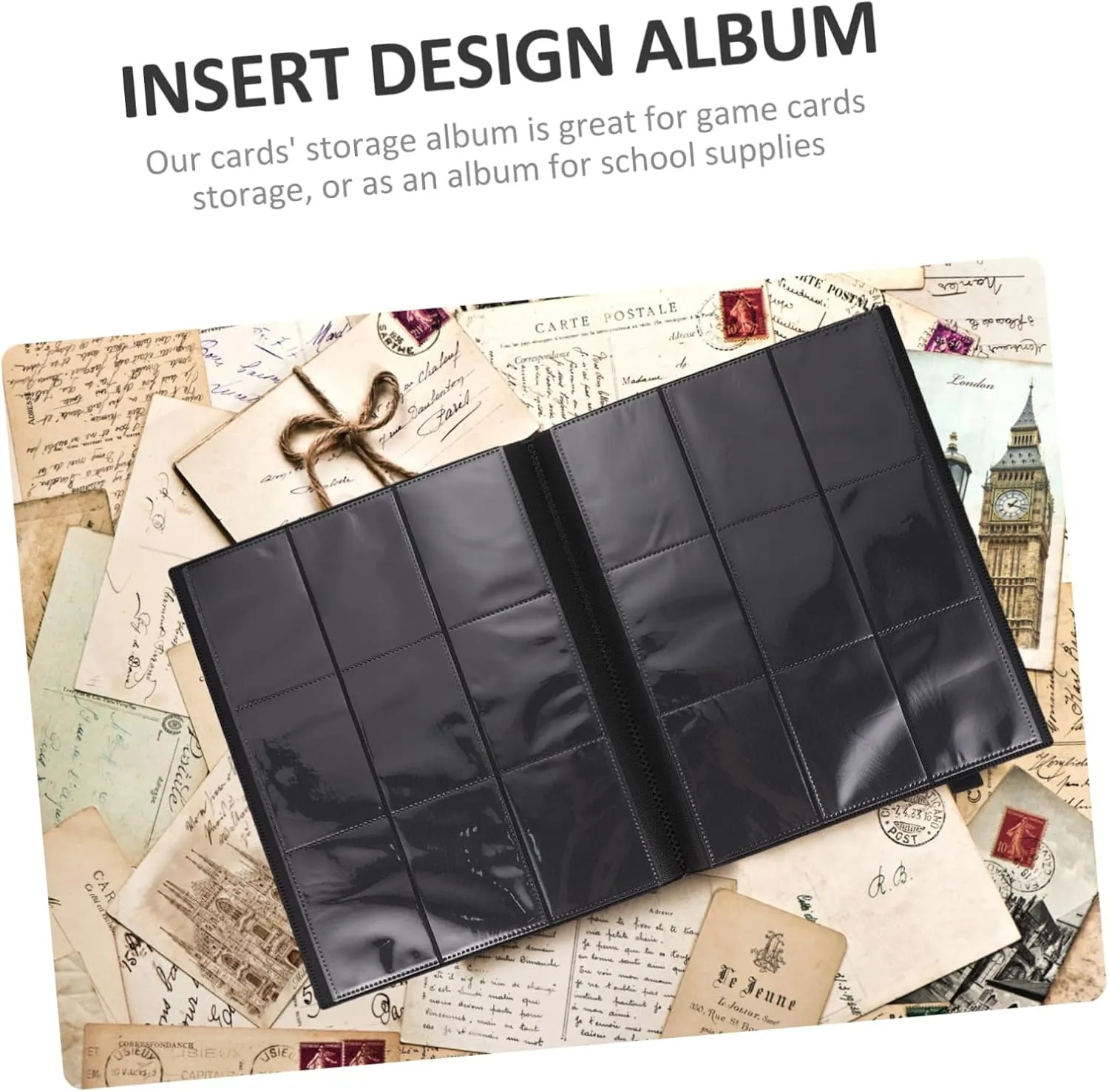 VICASKY Gaming Card Holder Album Compact Collector Storage Book for Trading Cards Design for Travel Organization Black