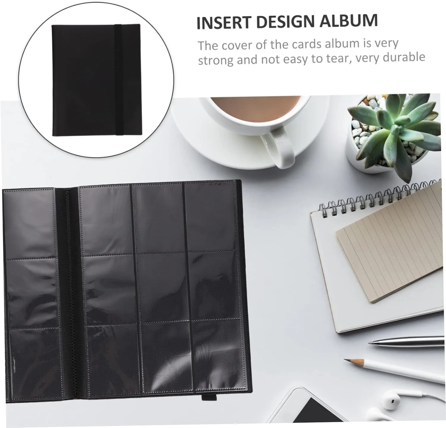 VICASKY Gaming Card Holder Album Compact Collector Storage Book for Trading Cards Design for Travel Organization Black