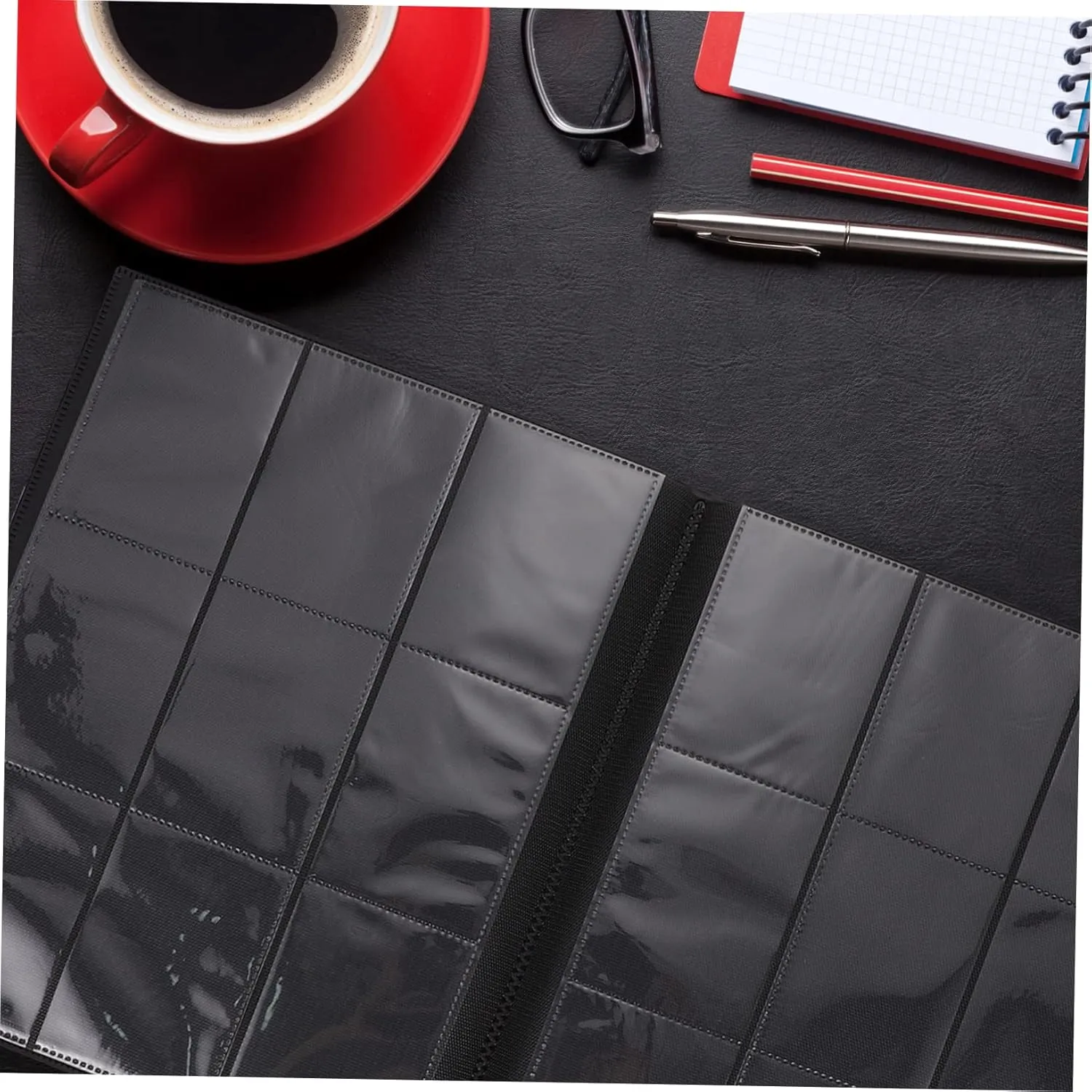 VICASKY Gaming Card Holder Album Compact Collector Storage Book for Trading Cards Design for Travel Organization Black