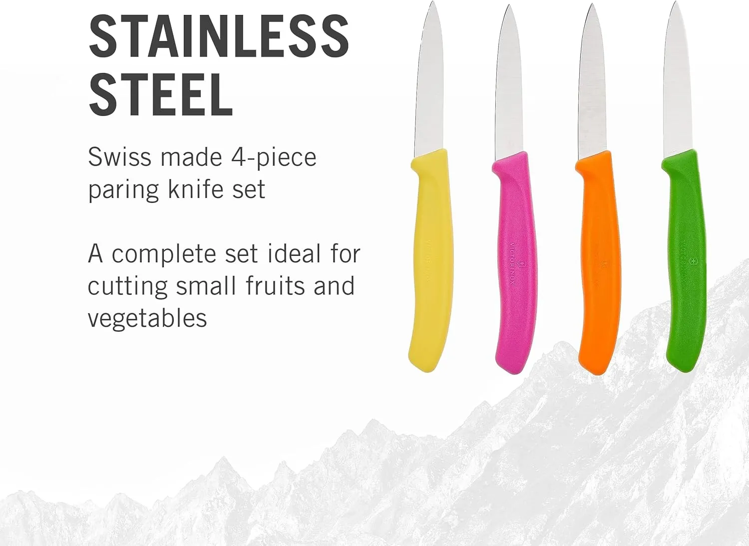 Victorinox 4-Piece Set of 3.25 Inch Swiss Classic Paring Knives with Straight Edge, Spear Point