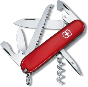 Victorinox Camper Swiss Army Knife Multi-purpose Swiss Army Knife with 13 Functions Including Wood Saw and Corkscrew, Red with Blister Pack