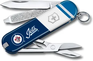 Victorinox Classic SD Swiss Army Knife – Compact 7 Function Swiss Made Pocket Knife with Small Blade, Screwdriver and Key Ring – Winnipeg Jets