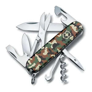 Victorinox Climber Swiss Army Knife, 14 Function Swiss Made Pocket Knife with 2 Blades, Corkscrew and Screwdriver - Camouflage